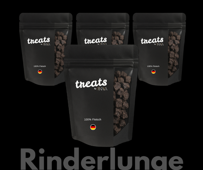 Dog treats by pawINAYA® sparset – 100 % Rinderlunge, Single-Protein, schonend getrocknet. Natürlicher Hundesnack in wiederverschließbarer, schwarzer Verpackung mit Sichtfenster. Perfekt als Trainingsleckerlis oder Belohnung. Made in Germany, ohne Zusatzstoffe, ideal für Allergiker und ernährungssensible Hunde
